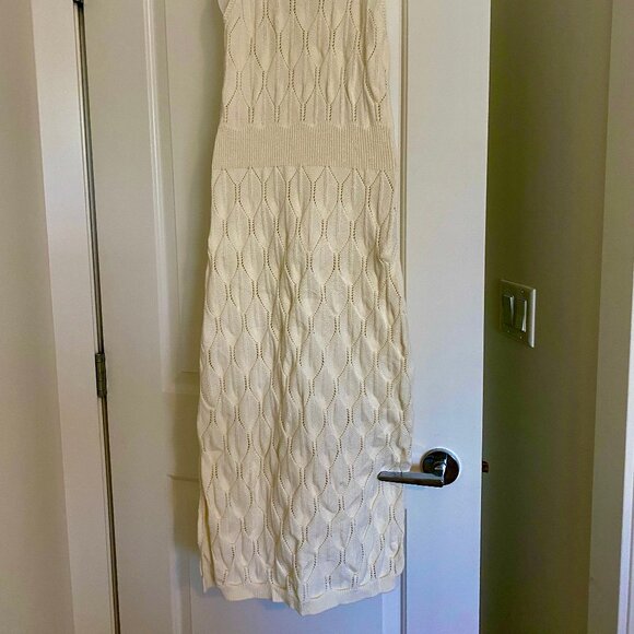 Midi Length Knit Dress Coverup in Ivory L - Picture 10 of 13